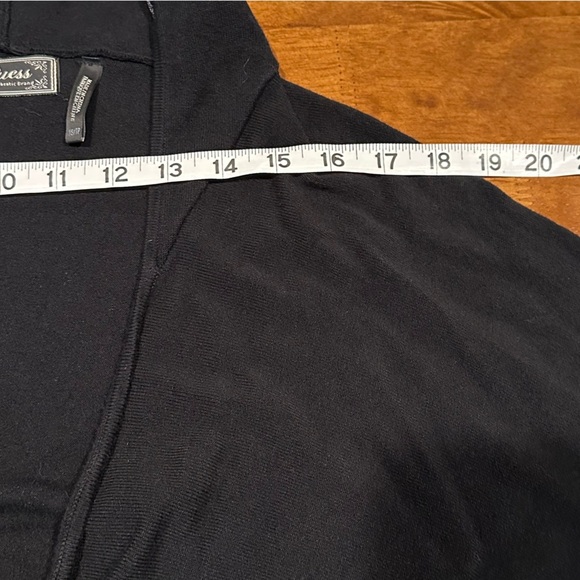 Vintage Guess Size XS Black Dolman Sleeve Half Zip Hoodie Jacket Slouchy Knit - Picture 6 of 14